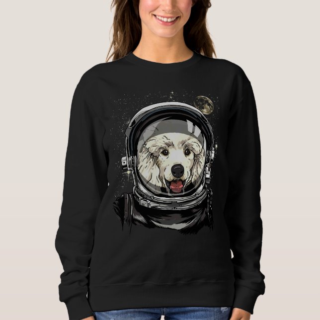 Sweatshirt Astronomie de l'exploration spatiale par un chien  (Devant)