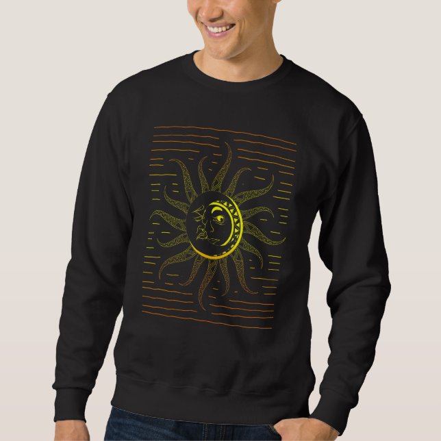 Sweatshirt Astronomy Boho Celestial Bodies Sun Moon Astrology (Devant)