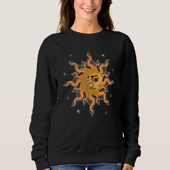 Sweatshirt Astronomy Celestial Body Boho Aesthetic Sun Moon A (Devant)