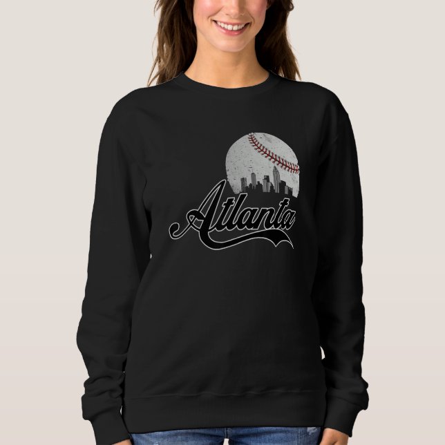 Sweatshirt Atlanta Skyline Atlanta Georgia Baseball Cityscape (Devant)