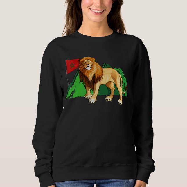 Sweatshirt Atlas marocain Lion Maroc Drapeau Maroc Voyager So (Devant)