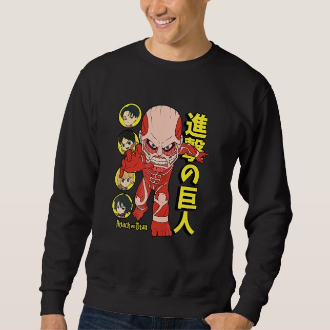 Sweatshirt Attaque des Titans Saison 3 Colossal & Personnage  (Devant)