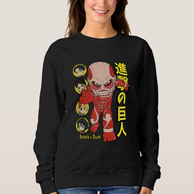 Sweatshirt Attaque des Titans Saison 3 Colossal & Personnage  (Devant)