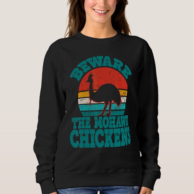 Sweatshirt Attention Aux Poules Mohawk Cool Cassowary (Devant)