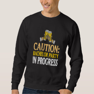 Sweatshirt Attention enterrement de vie de garçon en cours dr