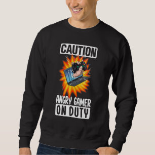 Sweatshirt Attention Gamer en colère sur les femmes en servic