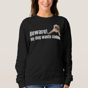 Sweatshirt Attention ! Mon chien veut des boudins Jaune Labra