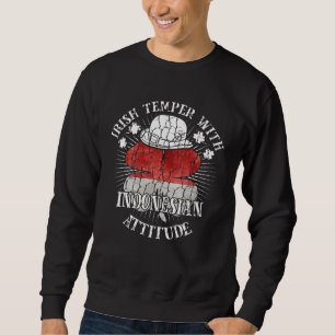 Sweatshirt Attitude Irlandais Indonésien en Détresse Patrioti