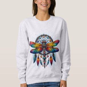 Sweatshirt Attrape-rêve de libellule psychédélique coloré Boh