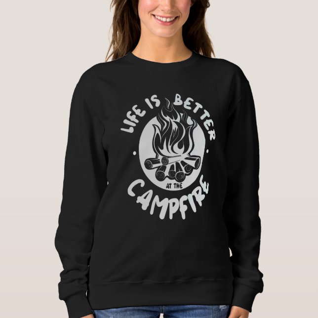 Sweatshirt Au feu de camp  campeur camping   1 (Devant)