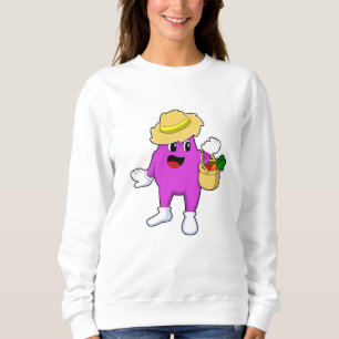 Sweatshirt Aubergine en tant que fermier à la carotte