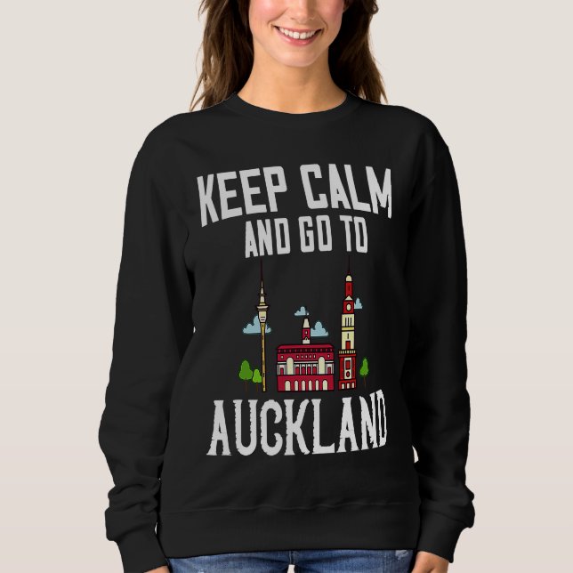 Sweatshirt Auckland New Zealand City Skyline Map Travel (Devant)