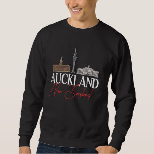 Sweatshirt Auckland New Zealand Skyline Map Voyage