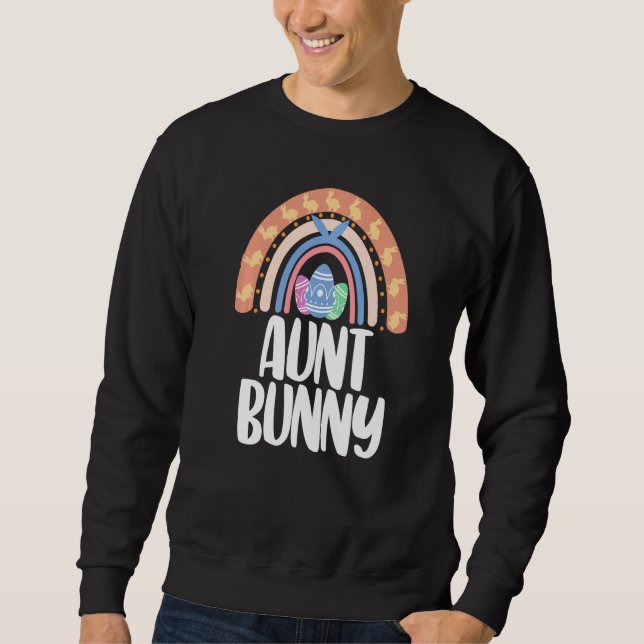 Sweatshirt Aunt Bunny Easter Rainbow Love Funny Women Easter  (Devant)