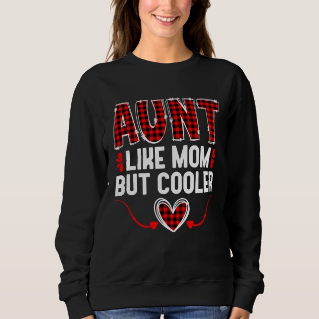 Sweatshirt Aunt Retro Red Plaid Promoted To Aunt Mother s Day (Devant)