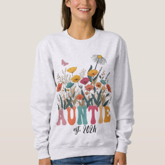Sweatshirt Auntie Sweatshirt, Custom, Promoted to Aunt 