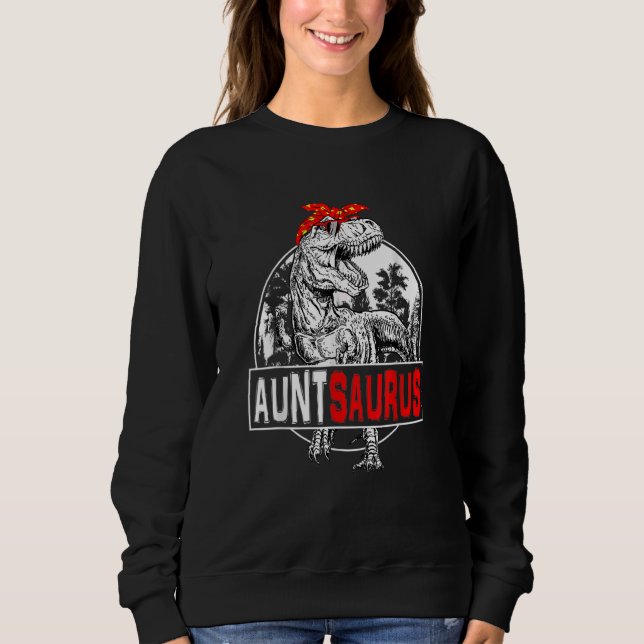 Sweatshirt Auntsaurus Rex Dinosaur Tante Saurus Famille Match (Devant)