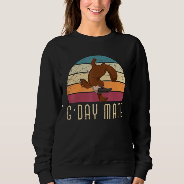 Sweatshirt Aussie Zoo Animal Retro Platypus G Day Mate (Devant)