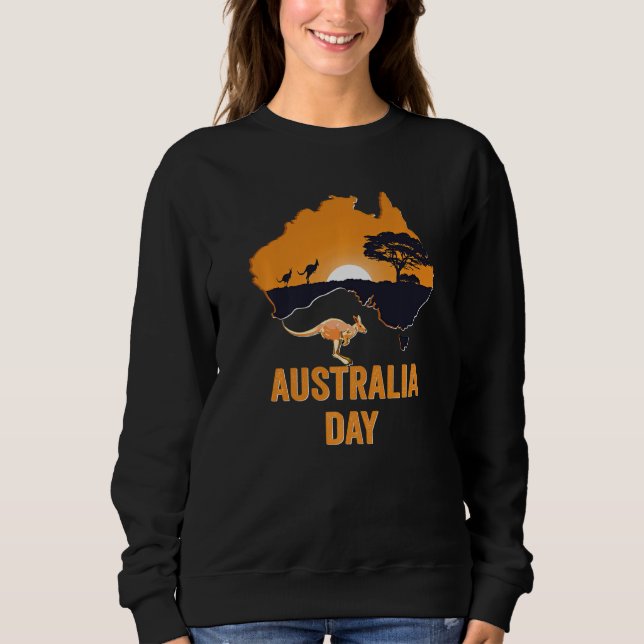 Sweatshirt Australia Day Retro Vintage Kangaroo Australian Me (Devant)