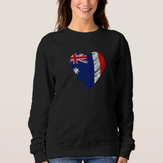 Sweatshirt Australia France Heart French Flag Australian Flag