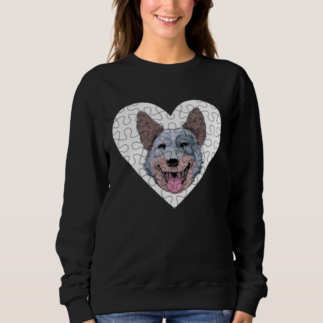 Sweatshirt Australian Cattle Dog Puzzle (Devant)