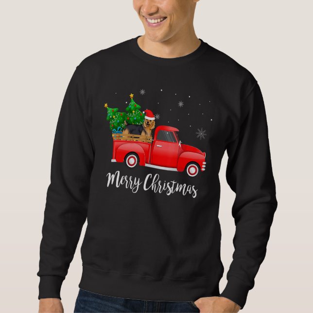 Sweatshirt Australian Terrier Red Truck Arbre de Noël D (Devant)
