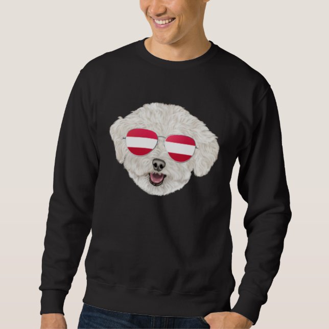 Sweatshirt Austrian Flag Bichons Frise Dog Austria Pocket (Devant)