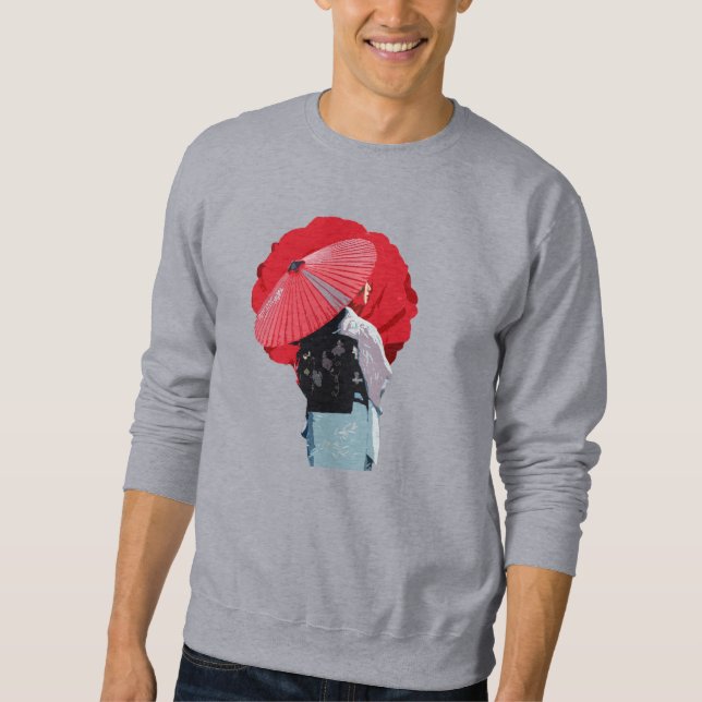 Sweatshirt Autêntico Vermelho Constrastante Japonesa Clássica (Devant)