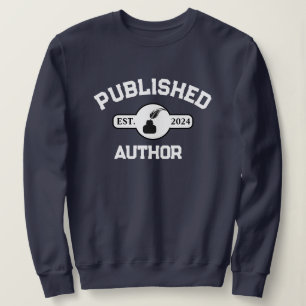 Sweatshirt Auteur publié Modern Quill Ink Texte blanc