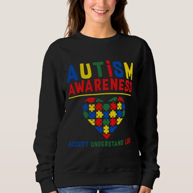 Sweatshirt Autism Awareness Accept Uncerstand Love Active (Devant)