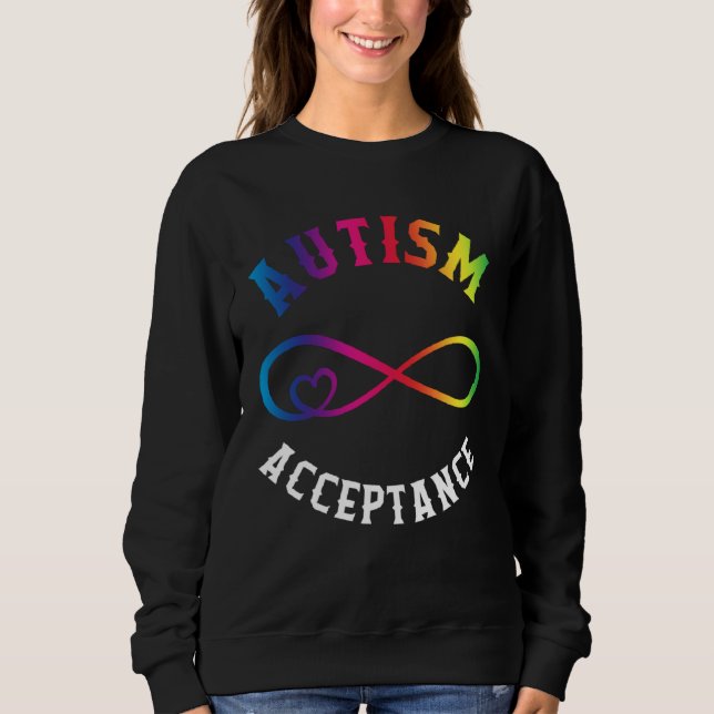 Sweatshirt Autism Awareness Acceptance Red Instead Puzzle mom (Devant)