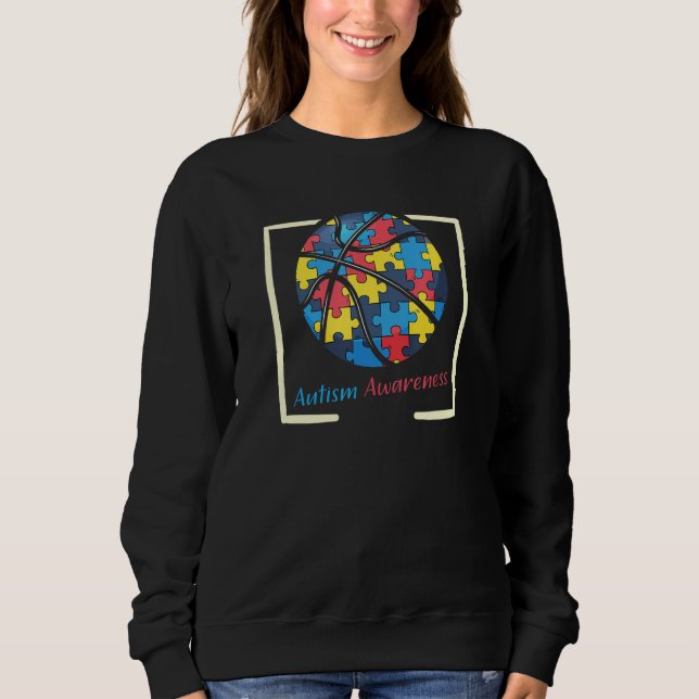 Sweatshirt Autism Awareness Autism Support Basketball (Devant)