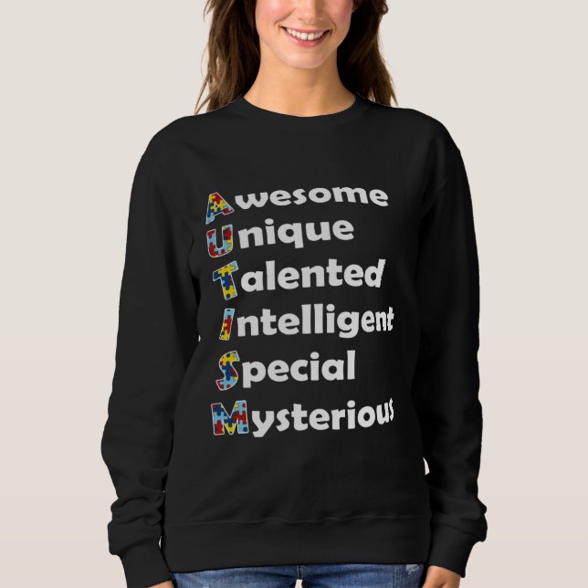 Sweatshirt Autism Awareness Awesome Unique Talented Intellige (Devant)
