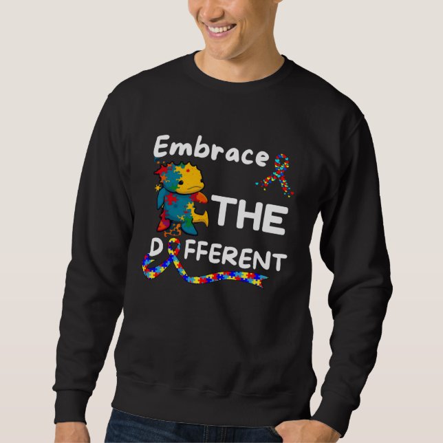 Sweatshirt Autism Awareness Axolotl Embrace Different Unmaski (Devant)