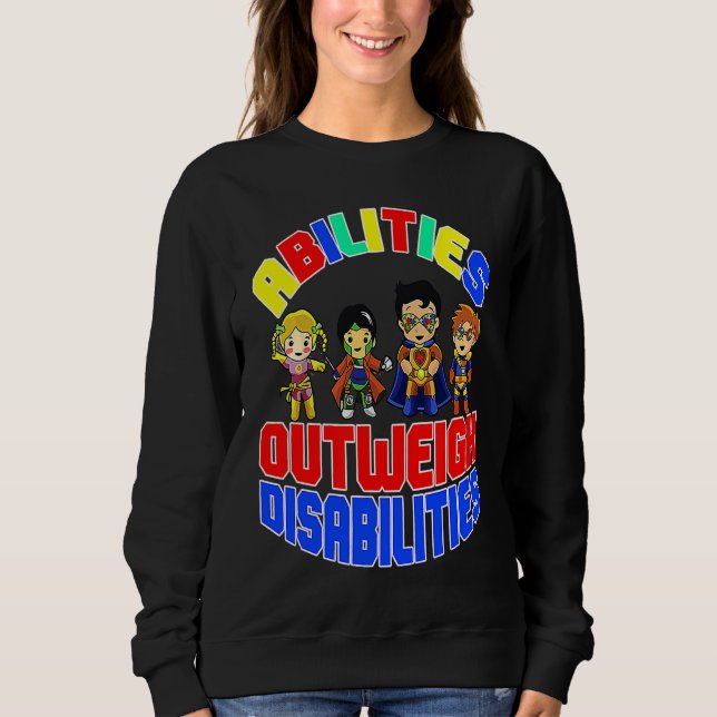 Sweatshirt Autism Awareness Boy Abilities Outweigh Disabiliti (Devant)