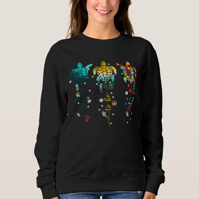 Sweatshirt Autism Awareness Its Ok To Be Different Sea Turtle (Devant)