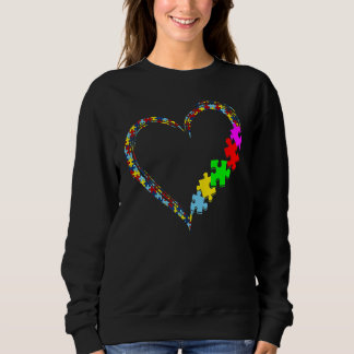 Sweatshirt Autism Awareness Love Heart Puzzle Piece Valentine