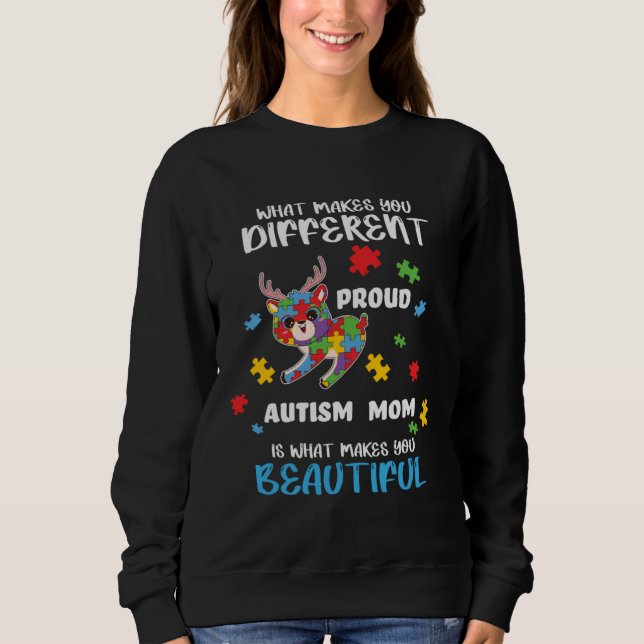 Sweatshirt Autism Awareness Mom Proud Mother Autistic Boys Gi (Devant)