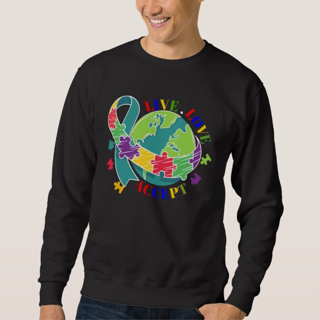 Sweatshirt Autism Awareness Month Mom Dad Brother Sister Gran (Devant)