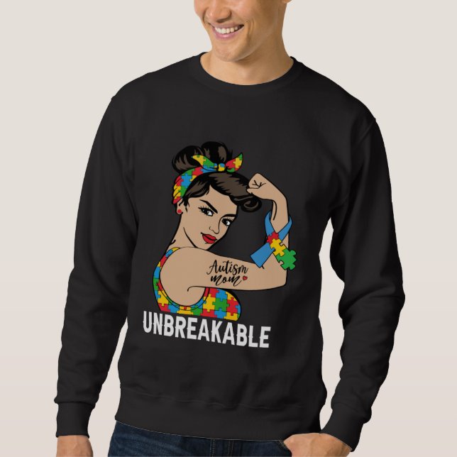 Sweatshirt Autism Awareness Mother Mom Unbreakable Strong Wom (Devant)