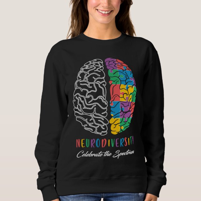 Sweatshirt Autism Awareness Neurodiversity Celebrate The Spec (Devant)