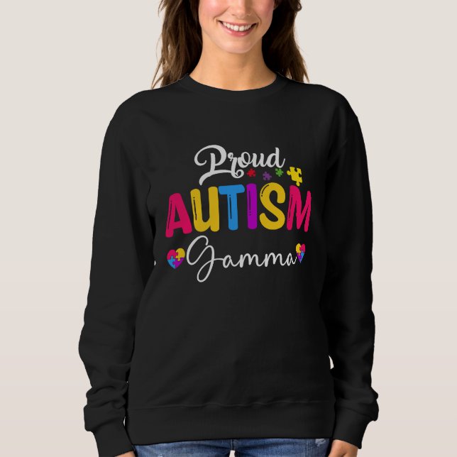 Sweatshirt Autism Awareness Puzzle Ribbon  Proud Autism Gamma (Devant)