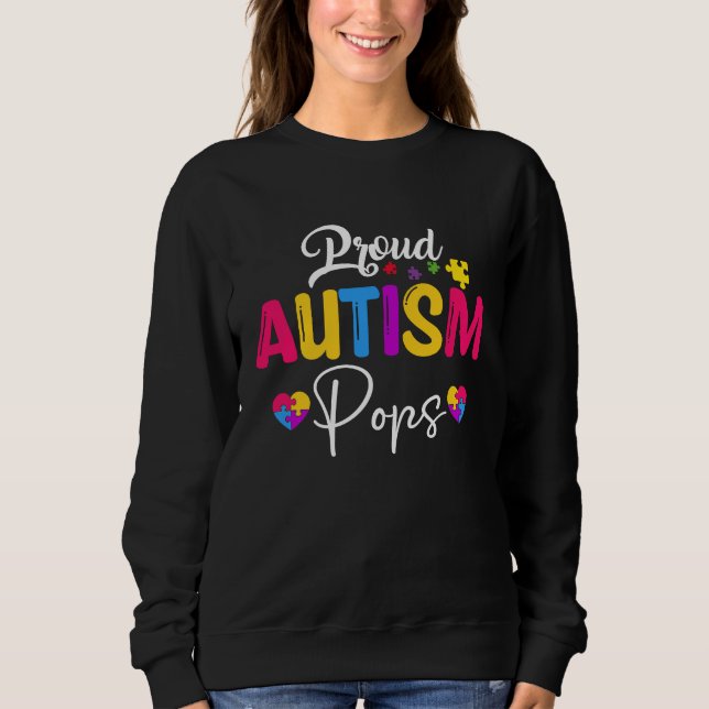 Sweatshirt Autism Awareness Puzzle Ribbon  Proud Autism Pops (Devant)