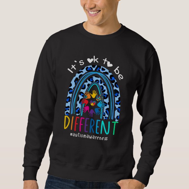 Sweatshirt Autism Awareness Rainbow Women Kid Its Ok To Be Di (Devant)