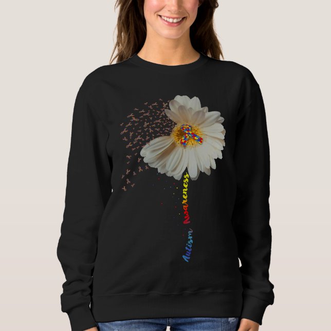 Sweatshirt Autism Awareness  Sunflower Ribbon (Devant)