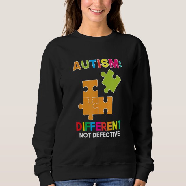 Sweatshirt Autism Different Not Defective Spectrum Support Ac (Devant)