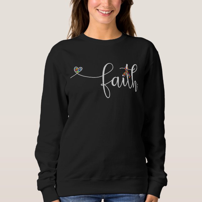 Sweatshirt Autism Faith Cross Autism Autistic Autism Awarenes (Devant)