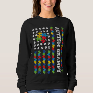 Sweatshirt Autism Grampy American Flag Autism Awareness