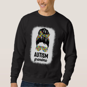 Sweatshirt Autism Grandma Nana Messy Bun Sensibilisation sur
