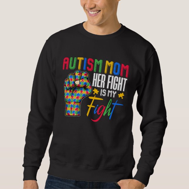 Sweatshirt Autism Mom Puzzle Fist Autism Awareness Family Mat (Devant)